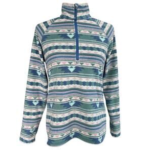 Eddie Bauer Women's Fast Fleece 1/4 Zip Pullover Sweatshirt Small Southwestern